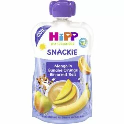 Hipp Bio Snackie Mango In Banane-Orange-Birne Mit Reis 120G