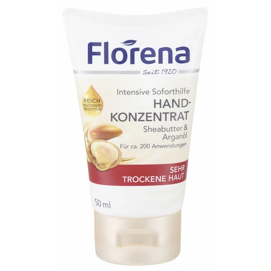 Florena Handkonzentrat Intensive Soforthilfe Mit Sheabutter & Arganöl 50ML 1 Florena Handkonzentrat Intensive Soforthilfe Mit Sheabutter & Arganöl 50ML