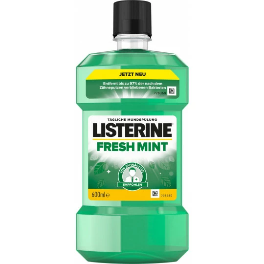Listerine Fresh Mint Mundspülung 600ML 1 Listerine Fresh Mint Mundspülung 600ML